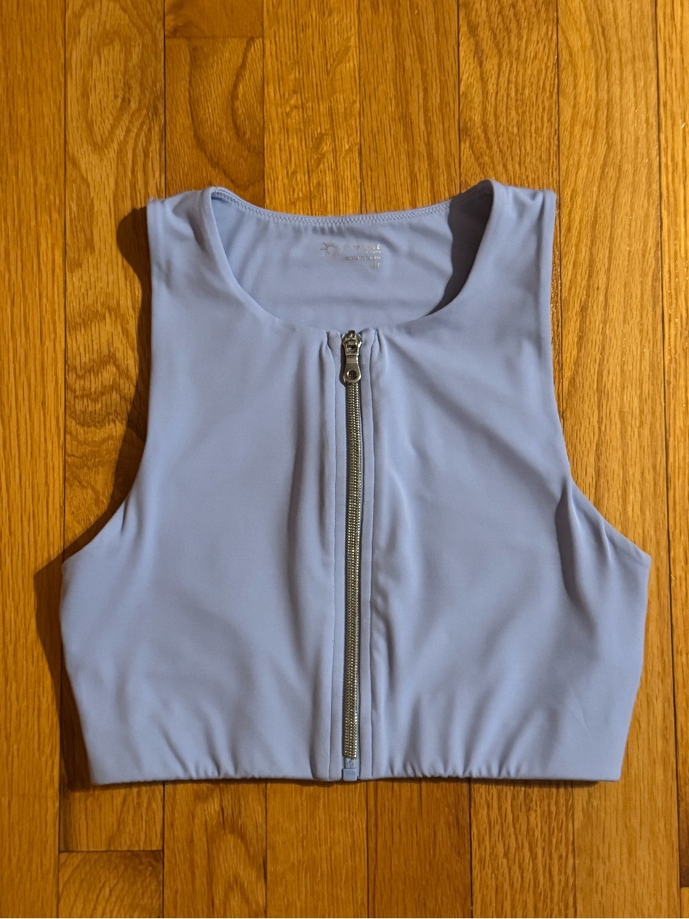 Offline By Aerie Real Me XTRA Front-Zip Longline Sports Bra Blue